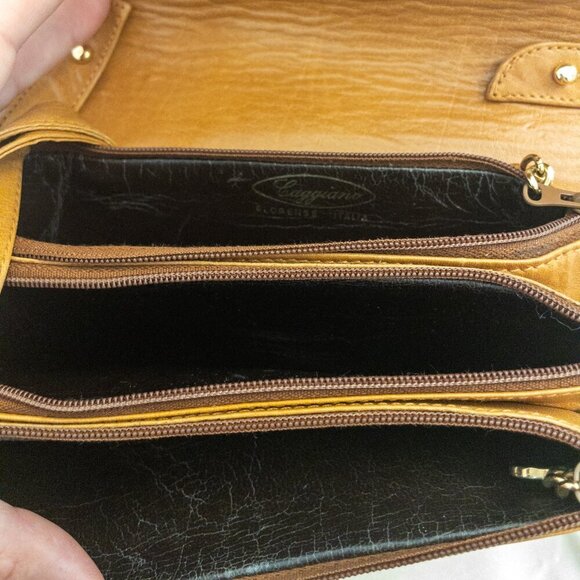 Vintage Caggiano Cognac Italian Leather Crossbody Purse | Made in Italy - Picture 4 of 4